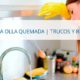 Cómo limpiar una olla quemada